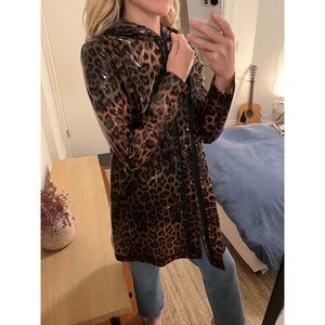 Princess Polly Clear Leopard Rain Jacket